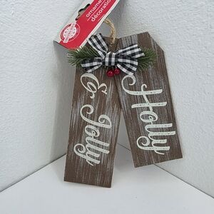 Festive Brown 'Holly Jolly' Holiday Ornament